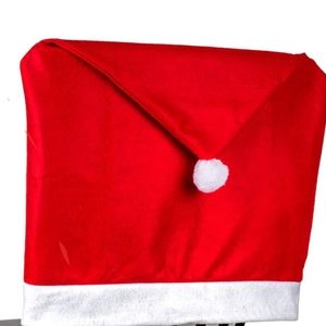4 pieces Christmas Holiday House Santa Hat Chair Covers